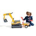 Grävmaskin Super Builder m/släp Gul Falk